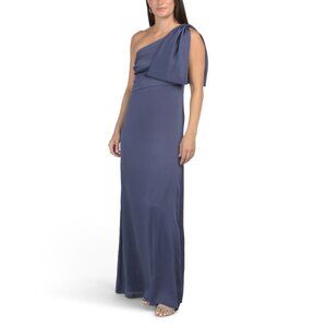 SACHIN + BABI Deep Cobalt Chelsea One Shoulder Gown